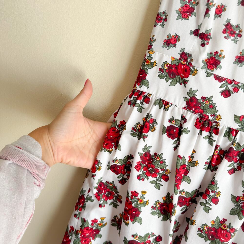 Brooks Brothers Red Fleece White + Red Floral Print Sleeveless Mini Dress 6 - Picture 2 of 9